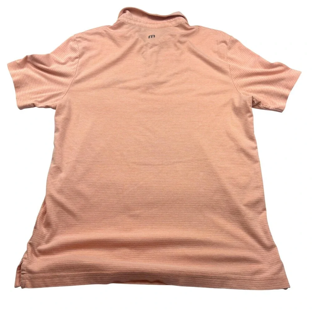 Travis Mathew Polo Shirt Mens Lg. Peach Pink Pima Cotton Performance Golf Luxury